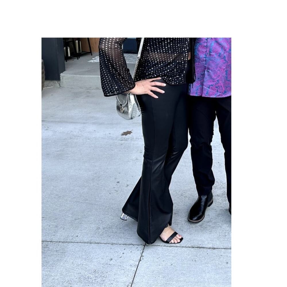 70's Disco Black Bellbottom Tall Stretchy Women's Size Large Pants